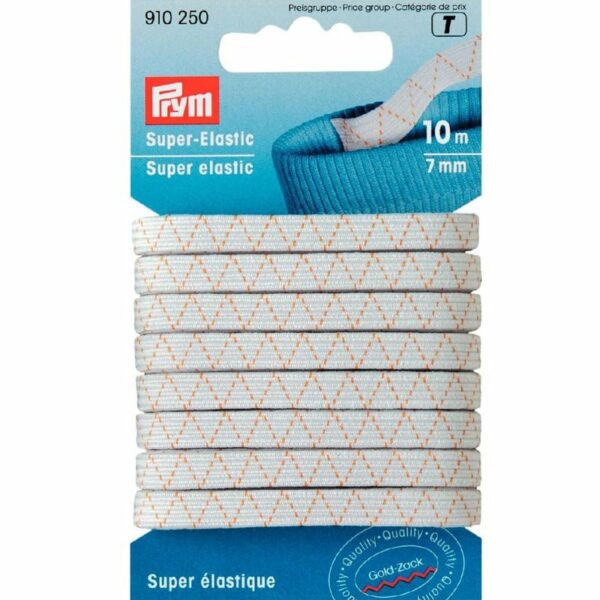 Prym Super-Elastic Gummi weiß 7mm 10m