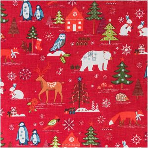 Rico Design Stoff Winterimpressionen rot 50x140cm