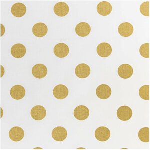 Rico Design Stoff Punkte weiß-gold 50x140cm