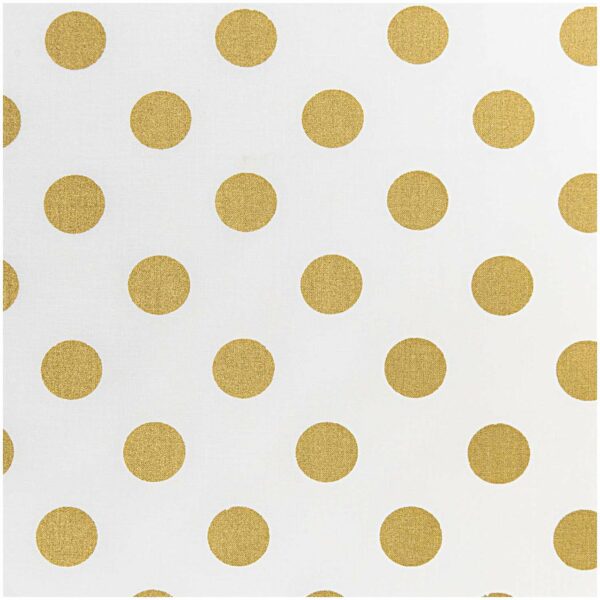 Rico Design Stoff Punkte weiß-gold 50x140cm