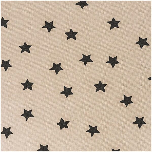 Rico Design Stoff Sterne natur-schwarz 50x140cm