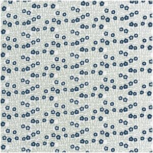 Rico Design Druckstoff kleine Blumen grau-blau 140cm