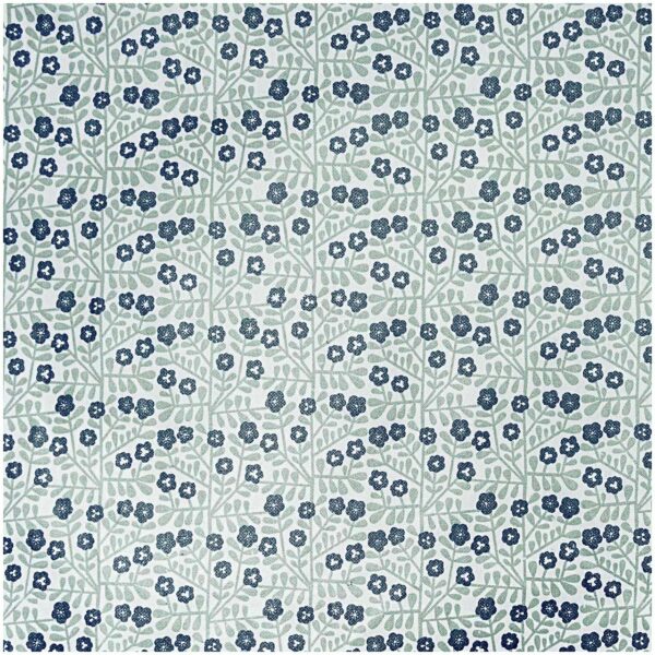 Rico Design Druckstoff Blumen grün-blau 140cm beschichtet