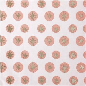 Rico Design Druckstoff Schneeflocken rosa-gold 50x140cm