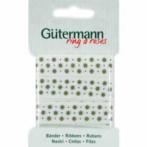 Gütermann Baumwollband Sterne gold 15mm 2m